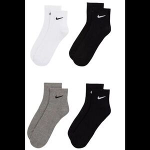 Nike Men's 4-Pack Everyday Ankle Socks Blk/Blk/Gray/White